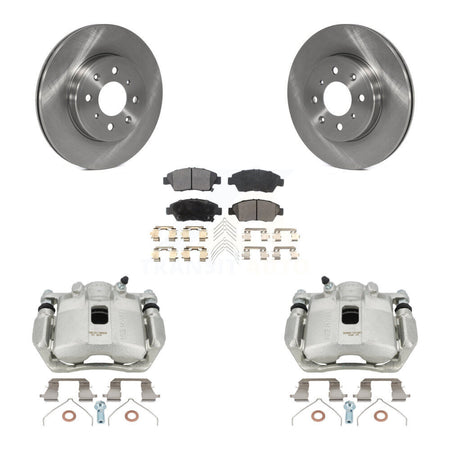 Front Disc Brake Caliper Rotors And Semi-Metallic Pads Kit For 2015-2020 Honda Fit KC8-100259P by Transit Auto