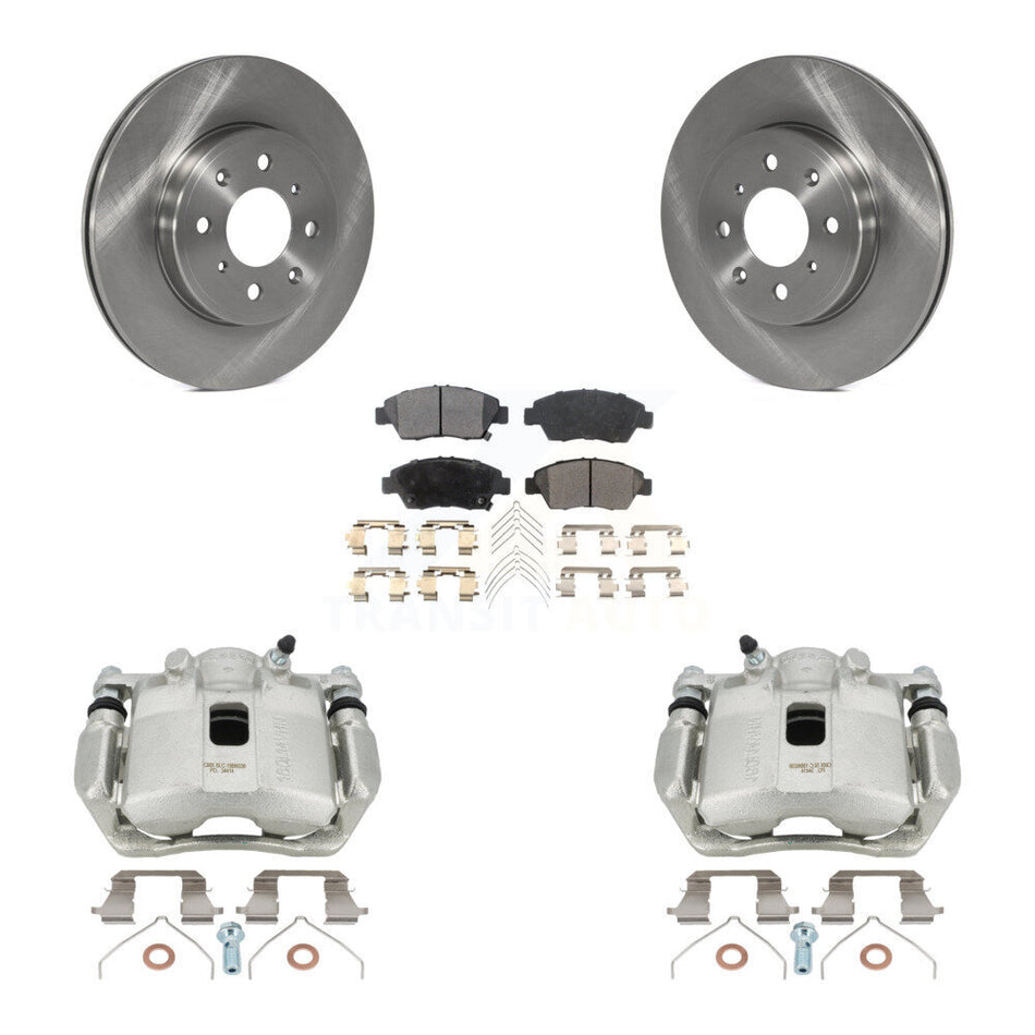 Front Disc Brake Caliper Rotors And Semi-Metallic Pads Kit For 2015-2020 Honda Fit KC8-100259P by Transit Auto