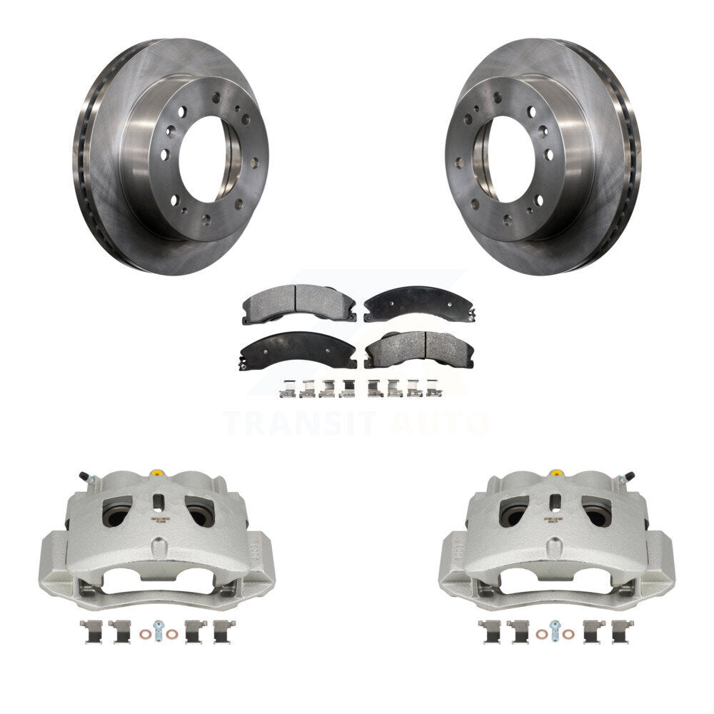 Front Brake Caliper Rotors & Semi-Metallic Pad Kit For GMC Chevrolet Sierra 2500 HD 3500 KC8-100263P