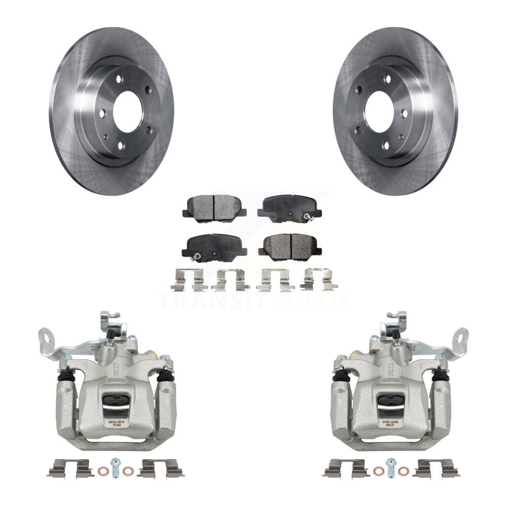 Rear Disc Brake Caliper Rotors And Ceramic Pads Kit For 2014-2015 Mazda 6 KC8-100265T