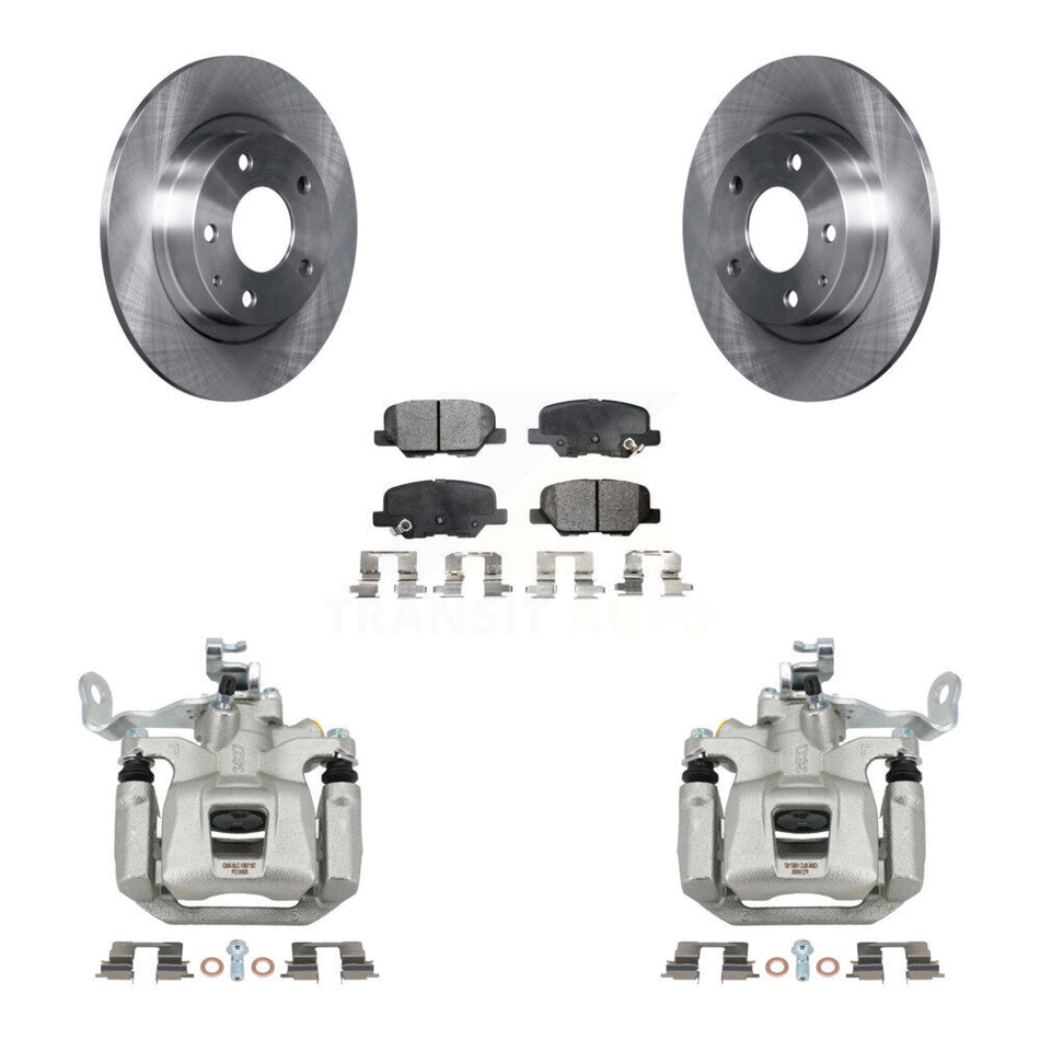 Rear Disc Brake Caliper Rotors And Ceramic Pads Kit For 2014-2015 Mazda 6 KC8-100265T