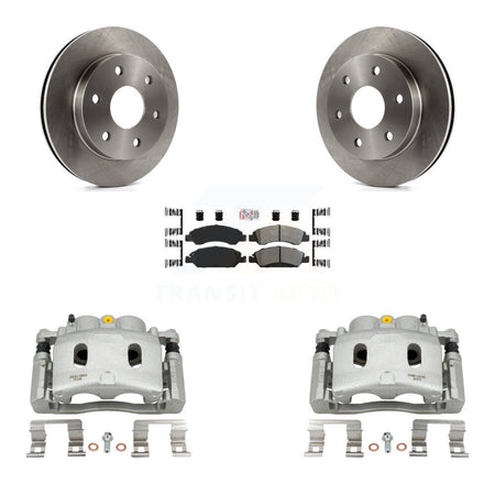 Front Brake Caliper Rotors Semi-Metallic Pad Kit For 07 GMC Sierra 1500 Disc rear brakes KC8-100267N