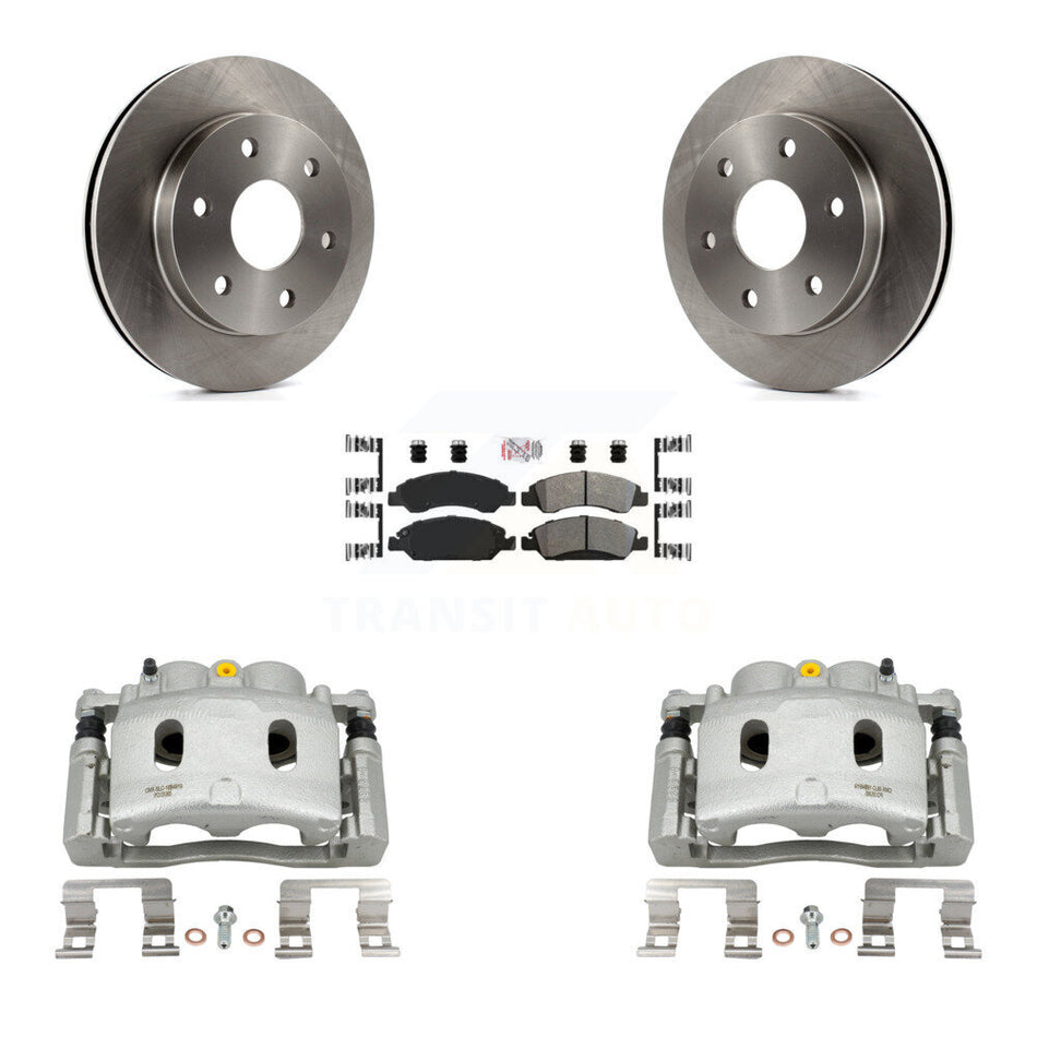 Front Brake Caliper Rotors Semi-Metallic Pad Kit For 07 GMC Sierra 1500 Disc rear brakes KC8-100267N