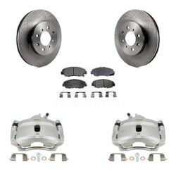 Front Disc Brake Caliper Rotors And Semi-Metallic Pads Kit For Honda Civic Insight Acura EL KC8-100268P
