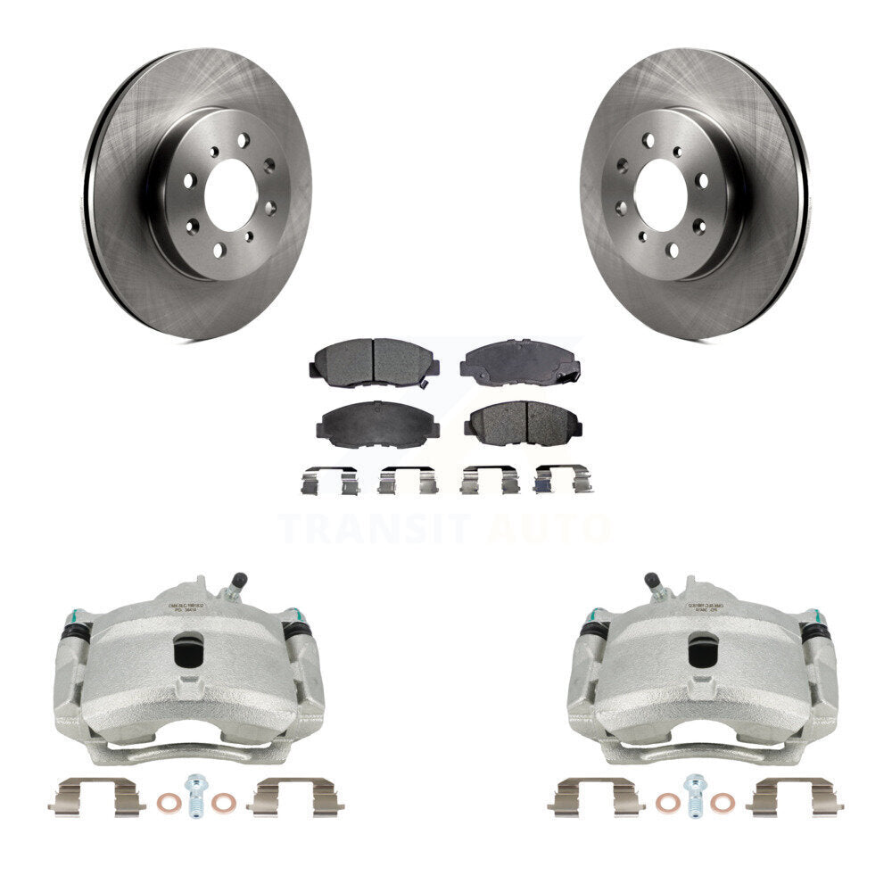 Front Disc Brake Caliper Rotors And Semi-Metallic Pads Kit For Honda Civic Insight Acura EL KC8-100268P by Transit Auto