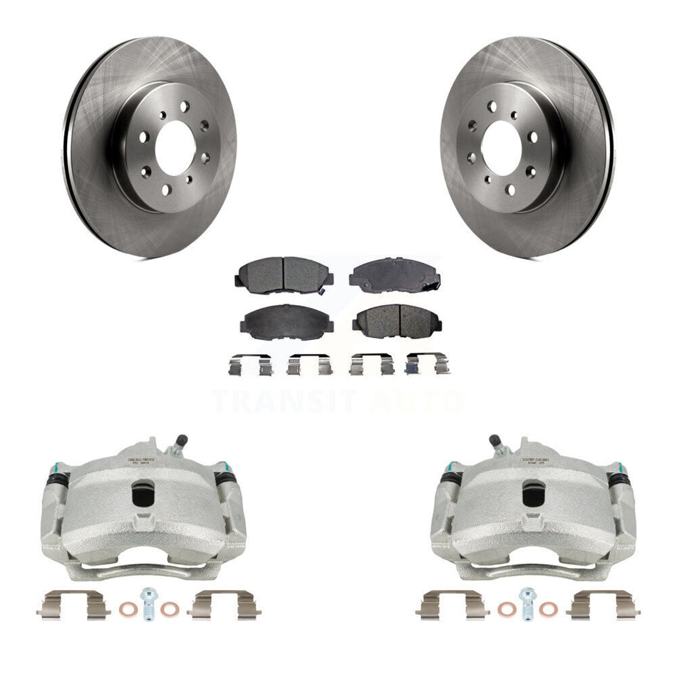 Front Disc Brake Caliper Rotors And Semi-Metallic Pads Kit For Honda Civic Insight Acura EL KC8-100268P
