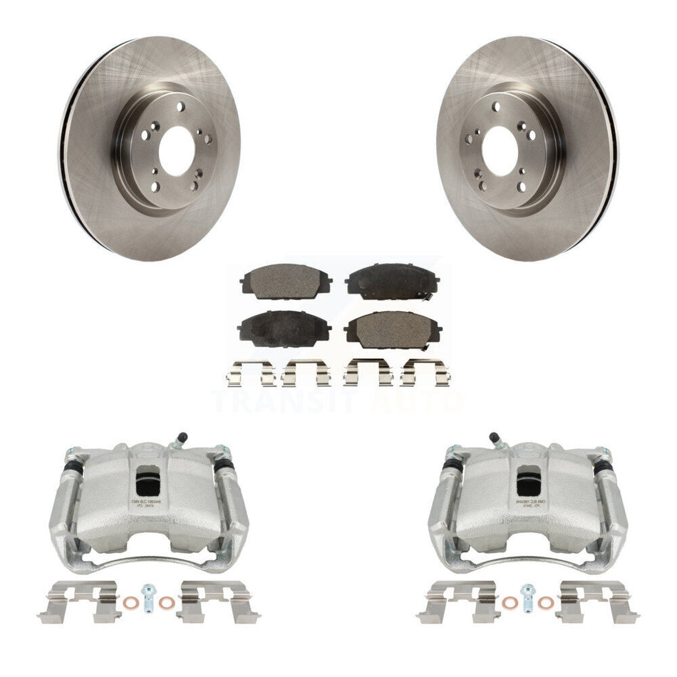 Front Disc Brake Caliper Rotors And Semi-Metallic Pads Kit For 2007-2010 Acura CSX Type-S KC8-100269P