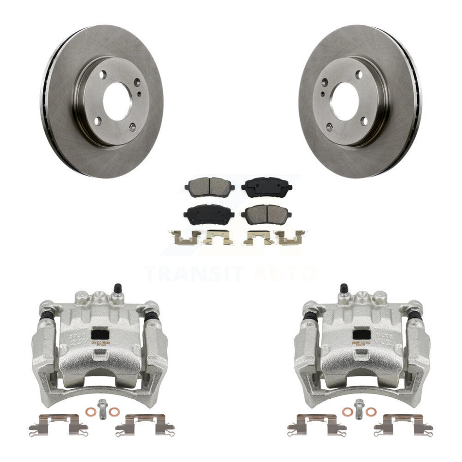 Front Disc Brake Caliper Rotors And Semi-Metallic Pads Kit For Ford Fiesta KC8-100270S