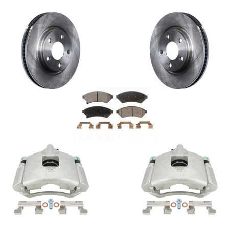 Front Disc Brake Caliper Rotors And Semi-Metallic Pads Kit For Pontiac Grand Prix Buick LaCrosse Chevrolet Uplander Montana Terraza Saturn Relay Allure KC8-100271P by Transit Auto