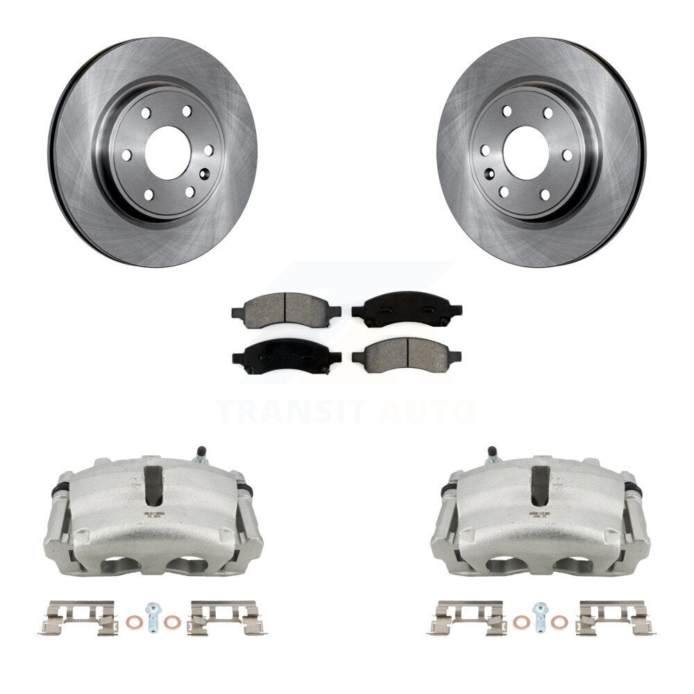 Front Brake Caliper Rotor & Semi-Metallic Pad Kit For GMC Acadia Buick Enclave Chevrolet KC8-100271S