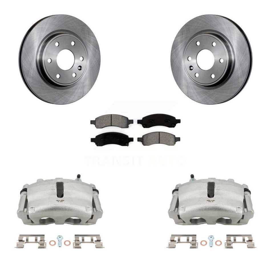 Front Brake Caliper Rotor & Semi-Metallic Pad Kit For GMC Acadia Buick Enclave Chevrolet KC8-100271S