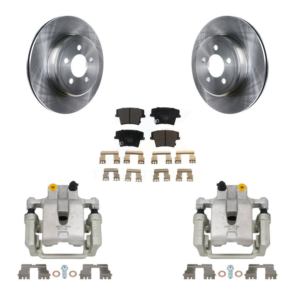 Rear Disc Brake Caliper Rotor & Ceramic Pad Kit For Chrysler 300 Dodge Challenger Magnum KC8-100271T