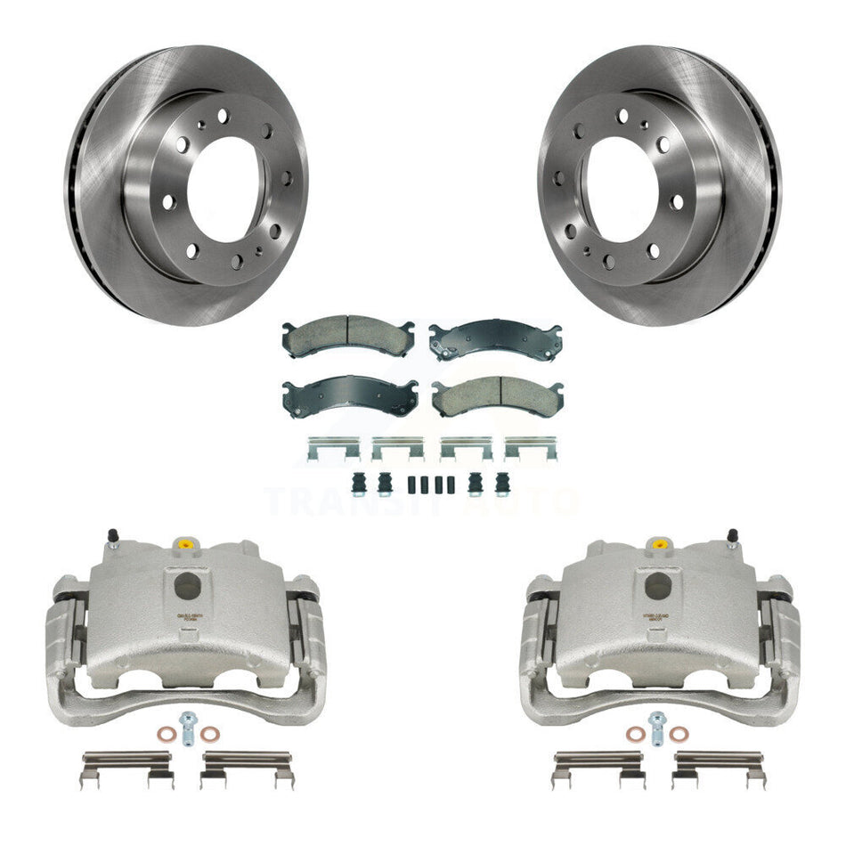 Front Brake Caliper Rotors Ceramic Pad Kit For GMC Chevrolet Sierra 2500 HD Silverado H2 KC8-100273N