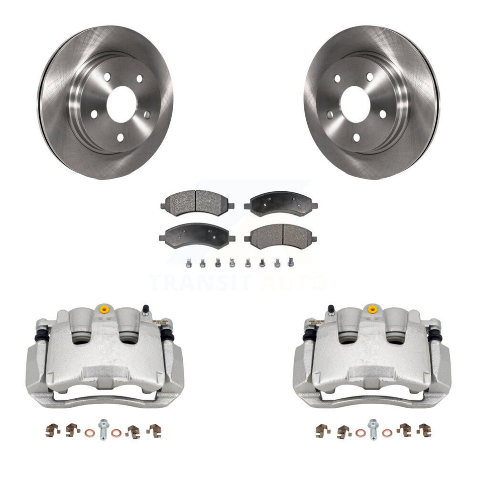Front Disc Brake Caliper Rotors & Semi-Metallic Pad Kit For Chrysler Aspen Dodge Durango KC8-100273P