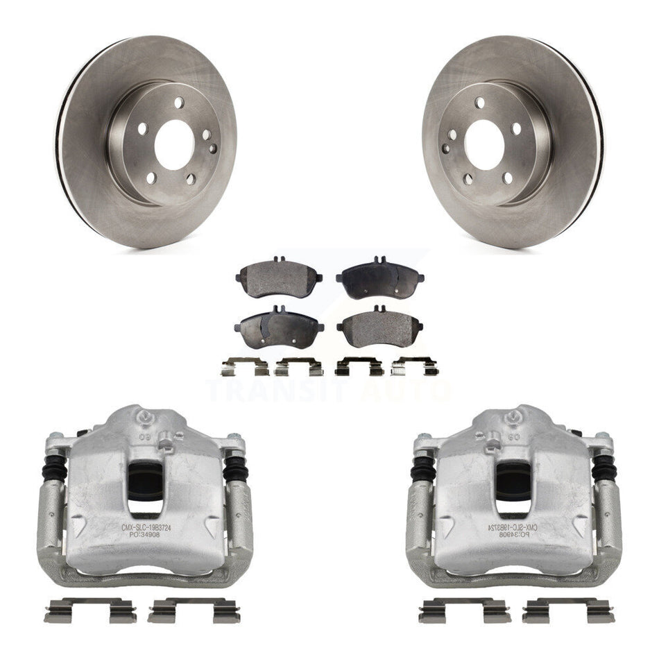 Front Disc Brake Caliper Rotors And Semi-Metallic Pads Kit For Mercedes-Benz C250 KC8-100275P