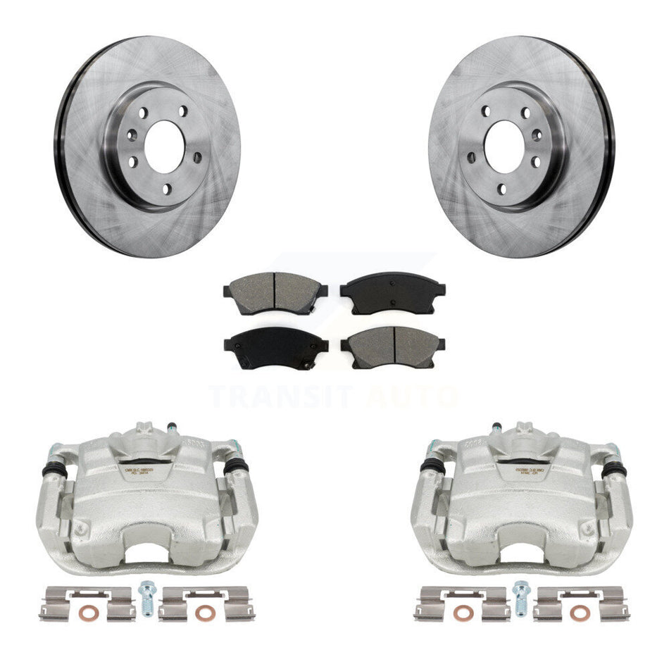 Front Disc Brake Caliper Rotors And Semi-Metallic Pads Kit For Chevrolet Cruze Buick Verano Volt Orlando KC8-100276S by Transit Auto