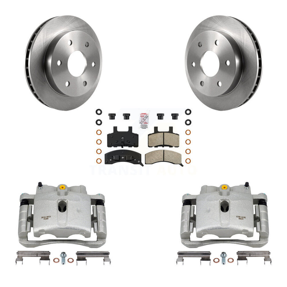Front Disc Brake Caliper Rotors And Semi-Metallic Pads Kit For 2000 Chevrolet Tahoe 4WD with 5.3L 4.8L With Rear Drum Brakes KC8-100277N