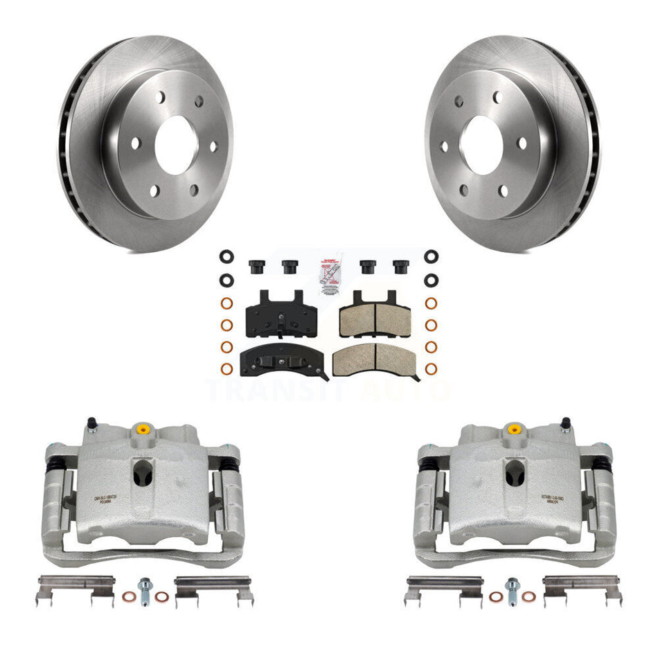 Front Disc Brake Caliper Rotors And Semi-Metallic Pads Kit For 2000 Chevrolet Tahoe 4WD with 5.3L 4.8L With Rear Drum Brakes KC8-100277N