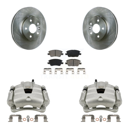 Front Disc Brake Caliper Rotors & Semi-Metallic Pad Kit For Chevrolet Cruze Bolt EV Volt KC8-100277S