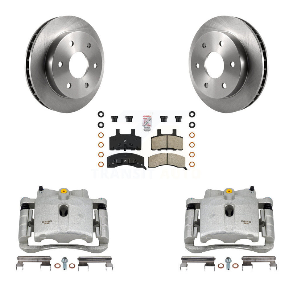 Front Disc Brake Caliper Rotors And Semi-Metallic Pads Kit For 2000 Chevrolet Tahoe 4WD with 5.3L 4.8L With Rear Drum Brakes KC8-100279N