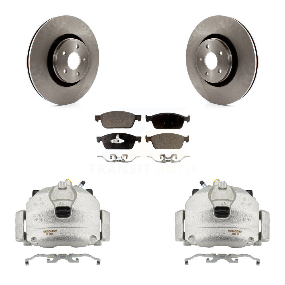 Front Disc Brake Caliper Rotors And Semi-Metallic Pads Kit For Lincoln MKC KC8-100280P
