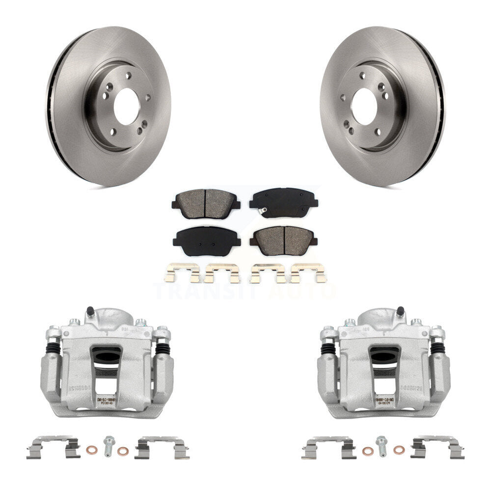 Front Disc Brake Caliper Rotors And Semi-Metallic Pads Kit For Hyundai Sonata Kia Optima KC8-100282S