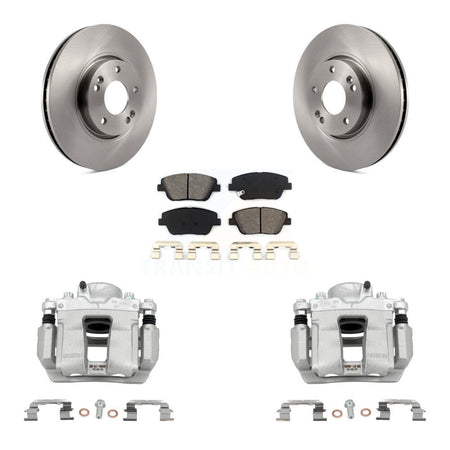 Front Disc Brake Caliper Rotors And Semi-Metallic Pads Kit For Hyundai Sonata Kia Optima KC8-100282S
