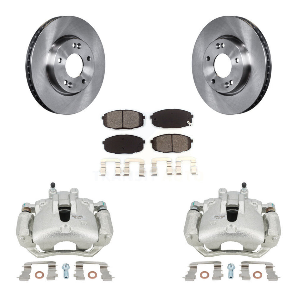 Front Disc Brake Caliper Rotors And Semi-Metallic Pads Kit For Kia Forte Koup Forte5 2.0L KC8-100283S by Transit Auto