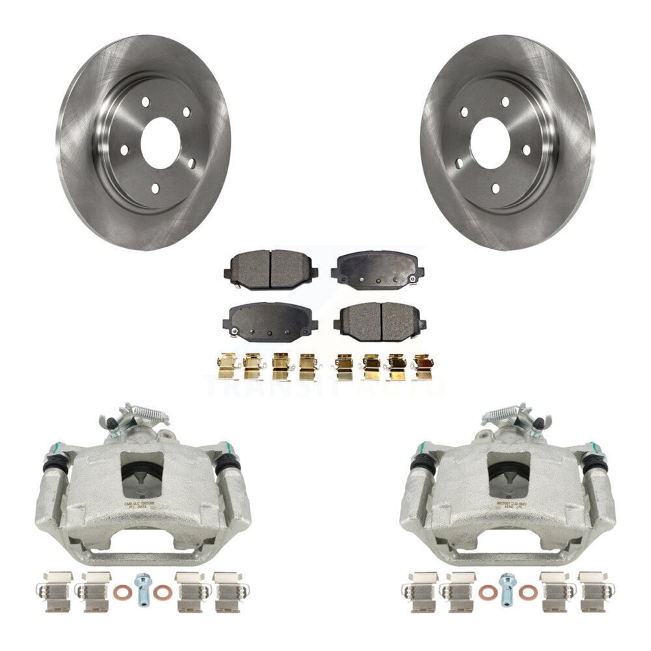 Rear Disc Brake Caliper Rotors And Ceramic Pads Kit For 2017-2018 Dodge Grand Caravan With Single Piston Front KC8-100283T by Transit Auto