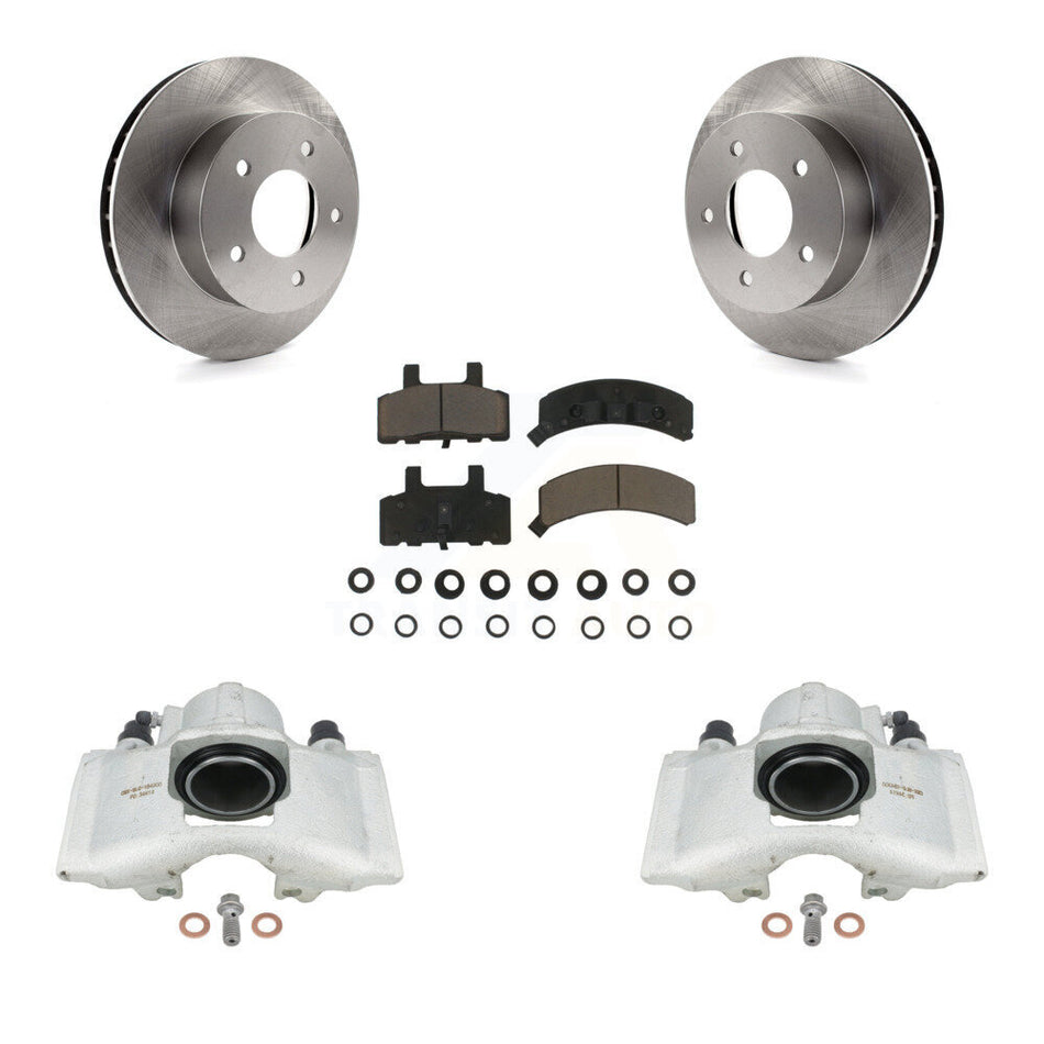 Front Disc Brake Caliper Rotors And Ceramic Pads Kit For 1990-2002 Chevrolet Astro GMC Safari AWD KC8-100284C