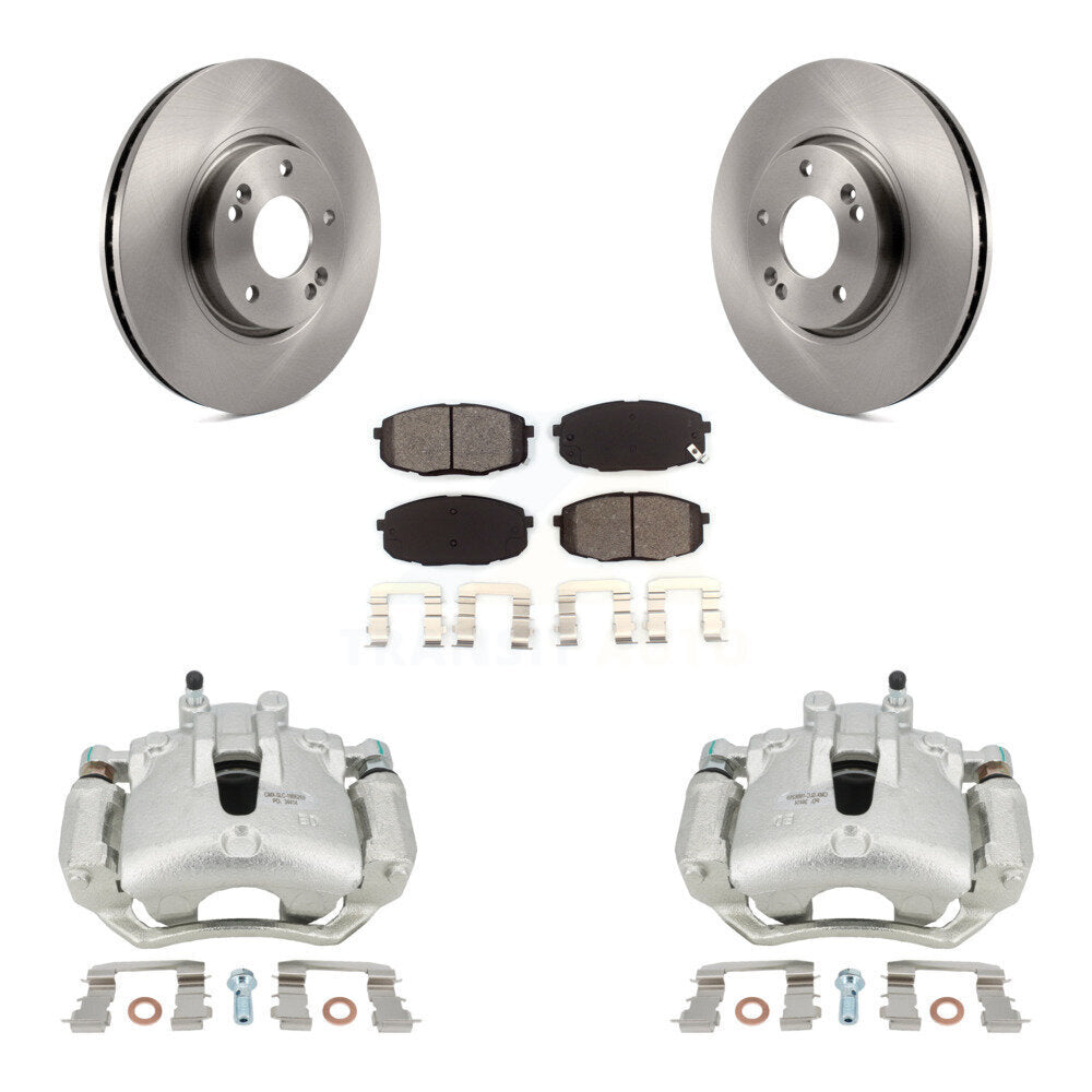 Front Disc Brake Caliper Rotors And Semi-Metallic Pads Kit For Kia Forte5 2.0L KC8-100284S by Transit Auto