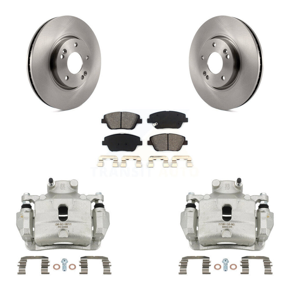 Front Disc Brake Caliper Rotors And Semi-Metallic Pads Kit For 2014 Hyundai Sonata 2.0L KC8-100285S