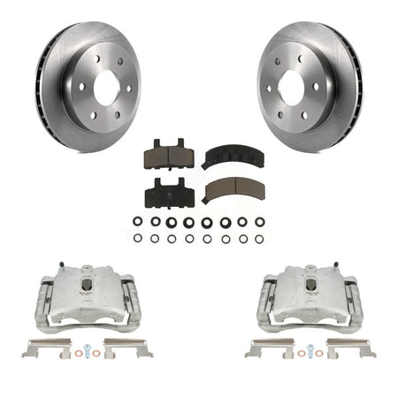 Front Disc Brake Caliper Rotors And Ceramic Pads Kit For 2000 Chevrolet Tahoe 4WD with 5.3L 4.8L With Rear Drum Brakes KC8-100287C by Transit Auto