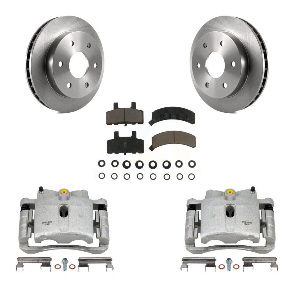 Front Disc Brake Caliper Rotors And Ceramic Pads Kit For 2000 Chevrolet Tahoe 4WD with 5.3L 4.8L With Rear Drum Brakes KC8-100287C