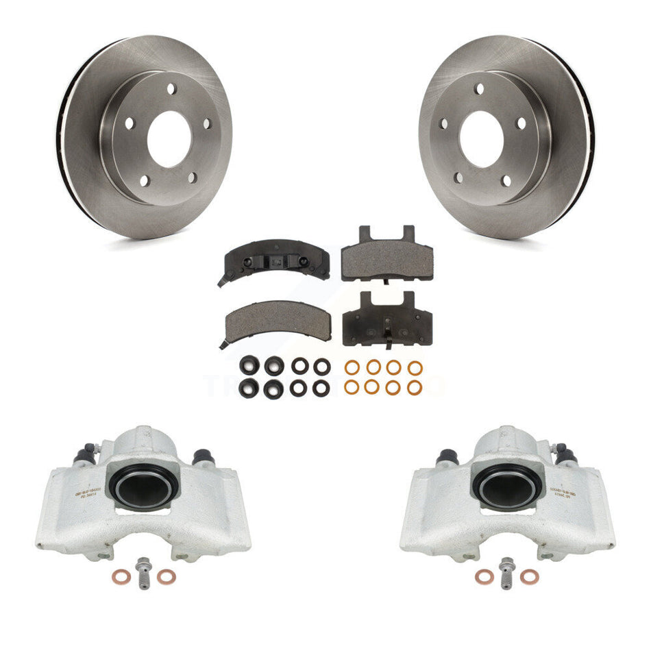 Front Disc Brake Caliper Rotors And Semi-Metallic Pads Kit For 1994-1999 Dodge Ram 1500 4WD KC8-100287P