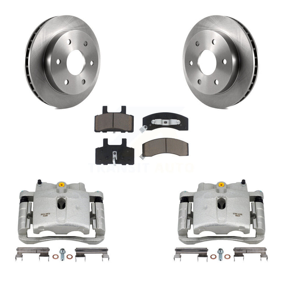 Front Disc Brake Caliper Rotors And Ceramic Pads Kit For 2000 Chevrolet Tahoe 4WD with 5.3L 4.8L With Rear Drum Brakes KC8-100288C
