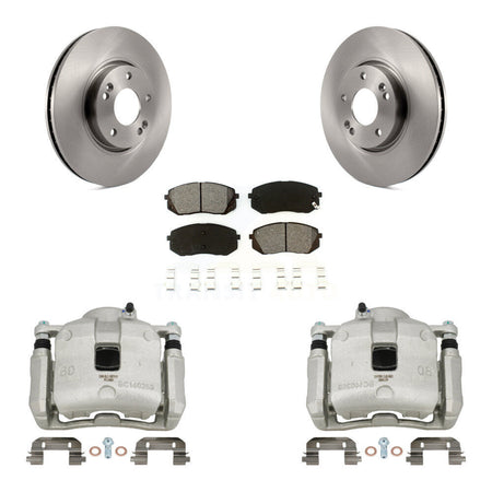 Front Brake Caliper Rotor Semi-Metallic Pad Kit For 2016 Kia Sportage 2.4L From 12 10 15 KC8-100288S
