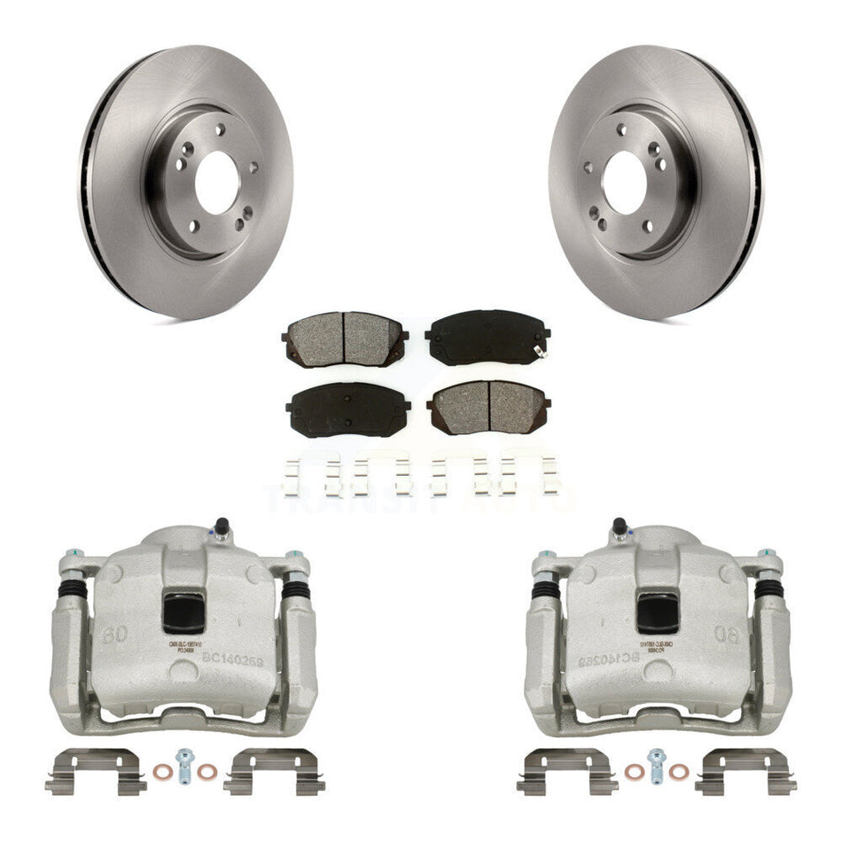 Front Brake Caliper Rotor Semi-Metallic Pad Kit For 2016 Kia Sportage 2.4L From 12 10 15 KC8-100288S