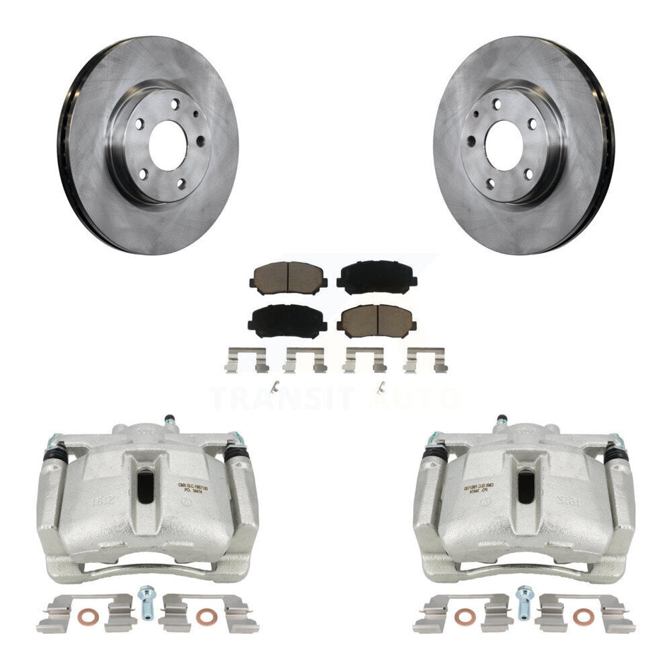 Front Disc Brake Caliper Rotors And Ceramic Pads Kit For 2013-2015 Mazda CX-5 KC8-100289C