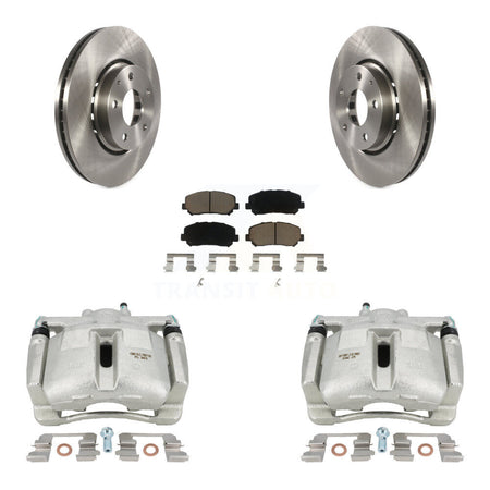 Front Disc Brake Caliper Rotors And Ceramic Pads Kit For Mazda CX-5 KC8-100290C by Transit Auto