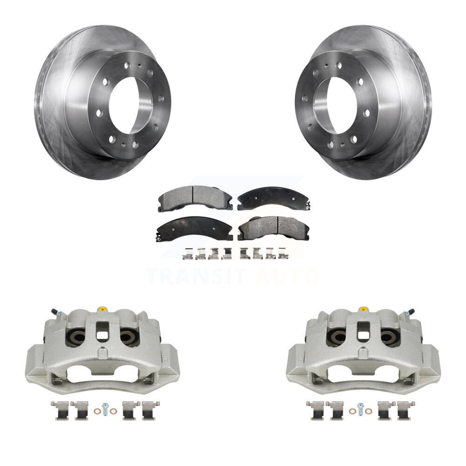 Rear Brake Caliper Rotor Ceramic Pad Kit For GMC Chevrolet Sierra 2500 HD Silverado 3500 KC8-100290T