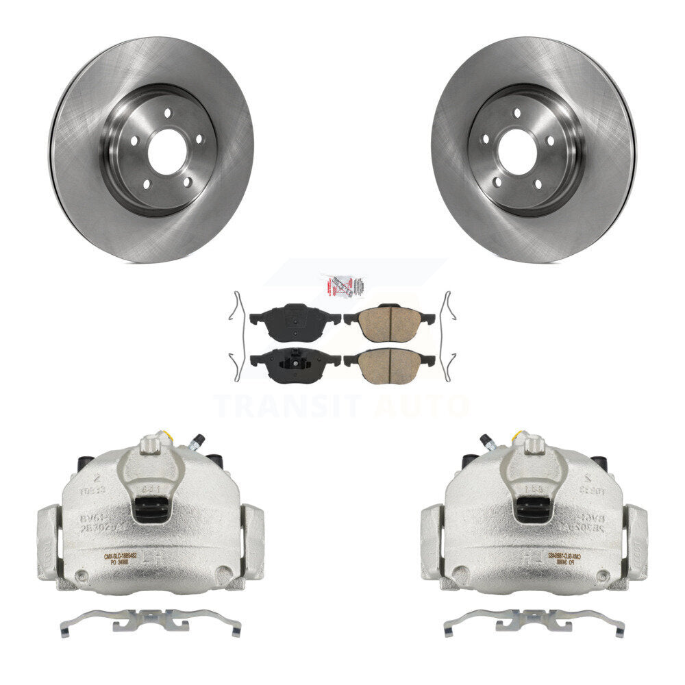 Front Brake Caliper Rotors Ceramic Pad Kit For 14 Ford Transit Connect 104.8" wheel base KC8-100292N