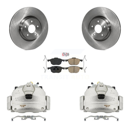 Front Brake Caliper Rotors Ceramic Pad Kit For 14 Ford Transit Connect 104.8" wheel base KC8-100292N