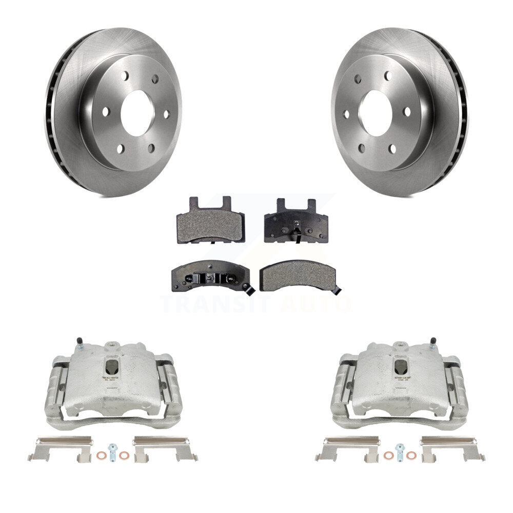 Front Disc Brake Caliper Rotors And Semi-Metallic Pads Kit For 2000 Chevrolet Tahoe 4WD with 5.3L 4.8L With Rear Drum Brakes KC8-100292P by Transit Auto