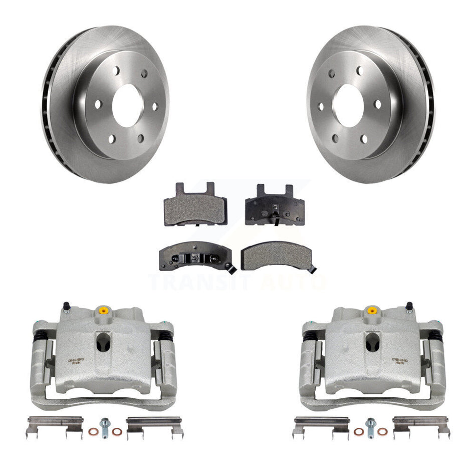 Front Disc Brake Caliper Rotors And Semi-Metallic Pads Kit For 2000 Chevrolet Tahoe 4WD with 5.3L 4.8L With Rear Drum Brakes KC8-100292P