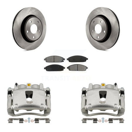 Front Disc Brake Caliper Rotor & Semi-Metallic Pad Kit For Jeep Grand Cherokee Commander KC8-100292S
