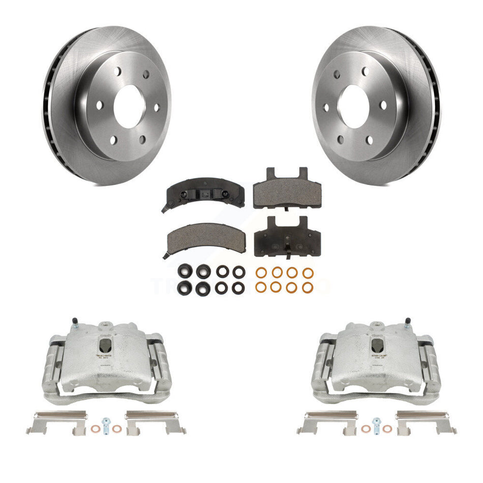 Front Disc Brake Caliper Rotors And Semi-Metallic Pads Kit For 2000 Chevrolet Tahoe 4WD with 5.3L 4.8L With Rear Drum Brakes KC8-100293P by Transit Auto