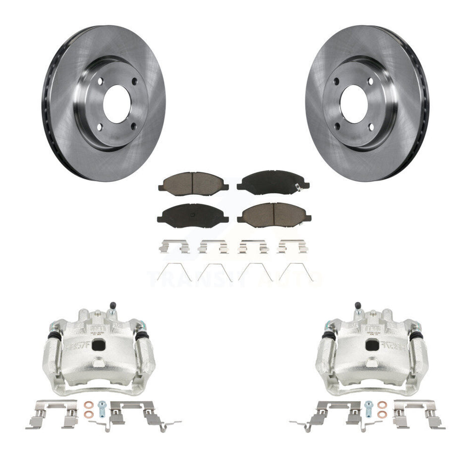 Front Disc Brake Caliper Rotors And Ceramic Pads Kit For 2008 Nissan Versa 4-Wheel ABS KC8-100294C