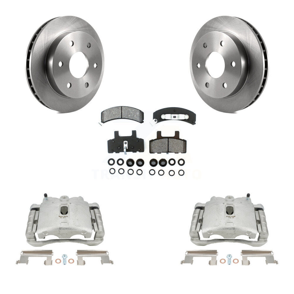 Front Disc Brake Caliper Rotors And Semi-Metallic Pads Kit For 2000 Chevrolet Tahoe 4WD with 5.3L 4.8L With Rear Drum Brakes KC8-100295S by Transit Auto