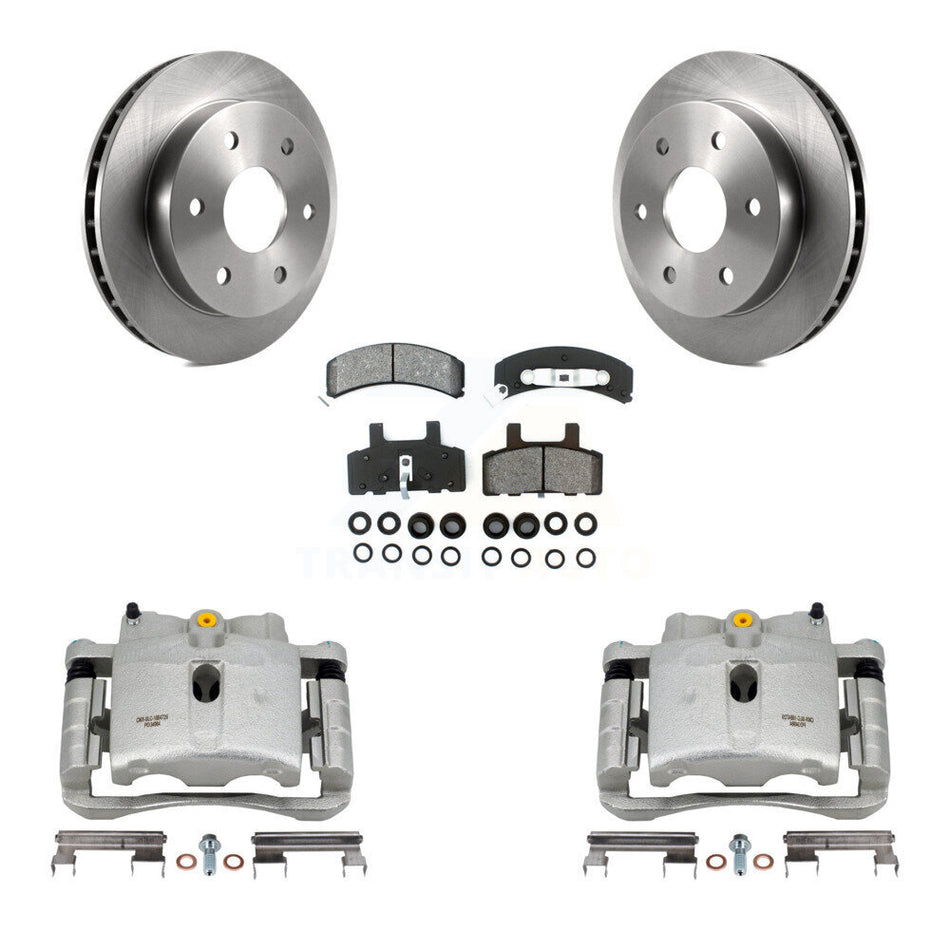 Front Disc Brake Caliper Rotors And Semi-Metallic Pads Kit For 2000 Chevrolet Tahoe 4WD with 5.3L 4.8L With Rear Drum Brakes KC8-100295S
